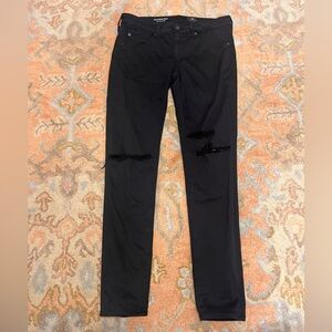 Ag Adriano Goldschmied Black Distressed Skinny Jeans
